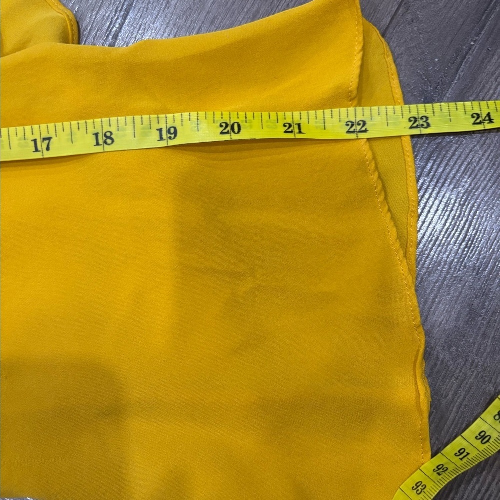 [XL]Kobi Halperin Ryann Ruffle Bell Sleeve Silk Blouse Yellow - Picture 8 of 8